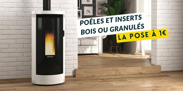 visuel offre poêles & inserts pose à 1€