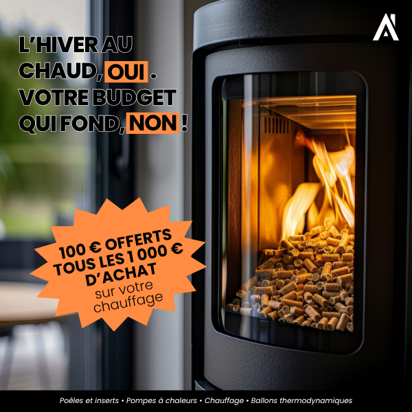 Offre de l'hiver : 100€ de remise tous les 1 000€ d'achat - poêle