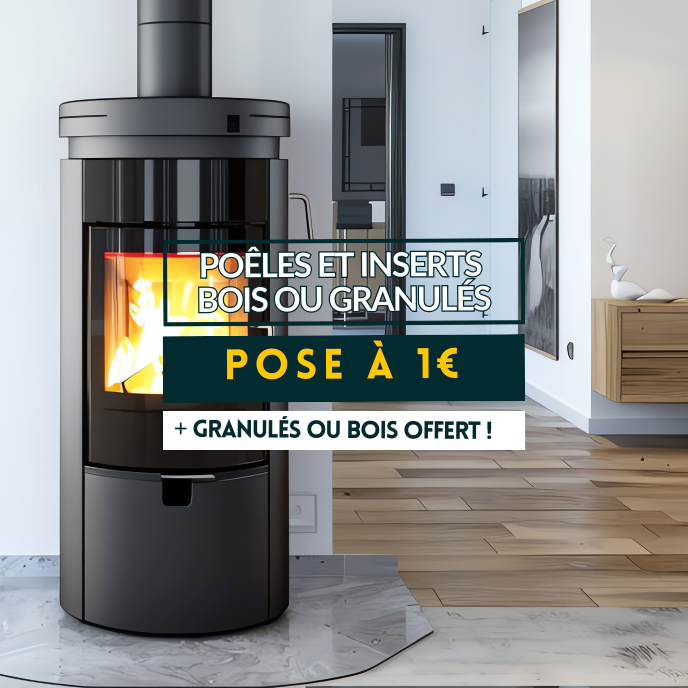 pop up offre pose à 1€ poêles et inserts & granulés ou bois offerts