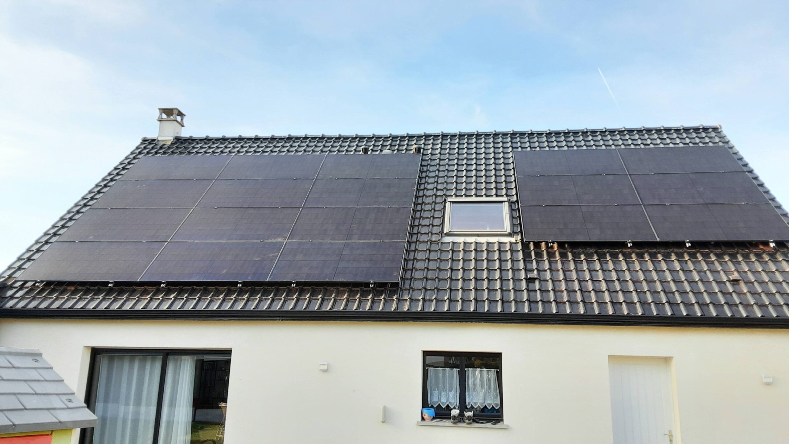 Photo chantier panneaux photovoltaïque face