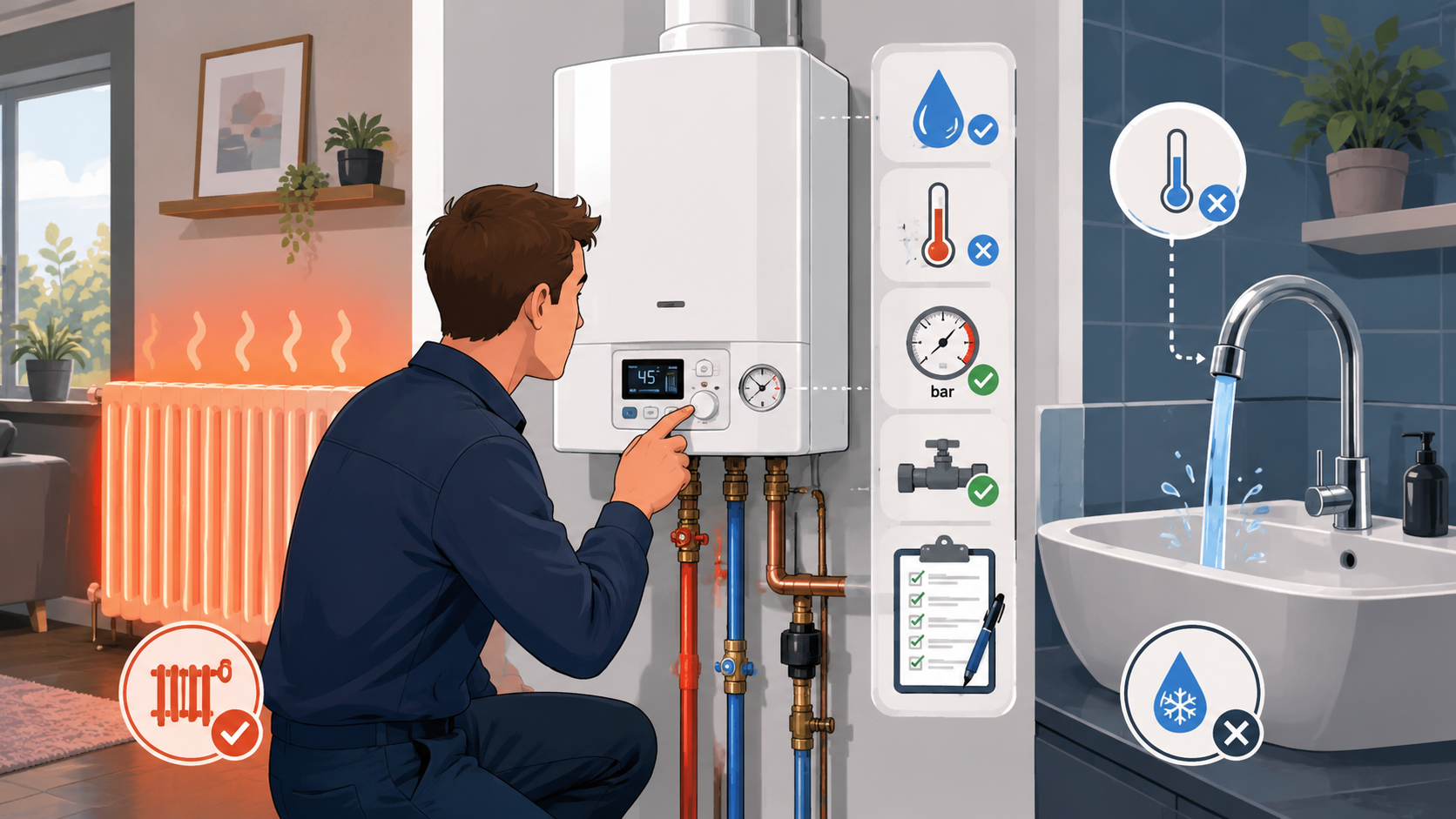 Eau chaude absente mais chauffage OK : comment diagnostiquer rapidement la panne ?