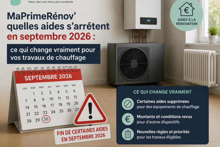 MaPrimeRénov’ quelles aides s’arrêtent en septembre 2026 : ce qui change vraiment pour vos travaux de chauffage