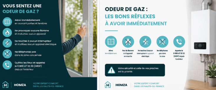 Vous sentez une odeur de gaz, les bons reflexes